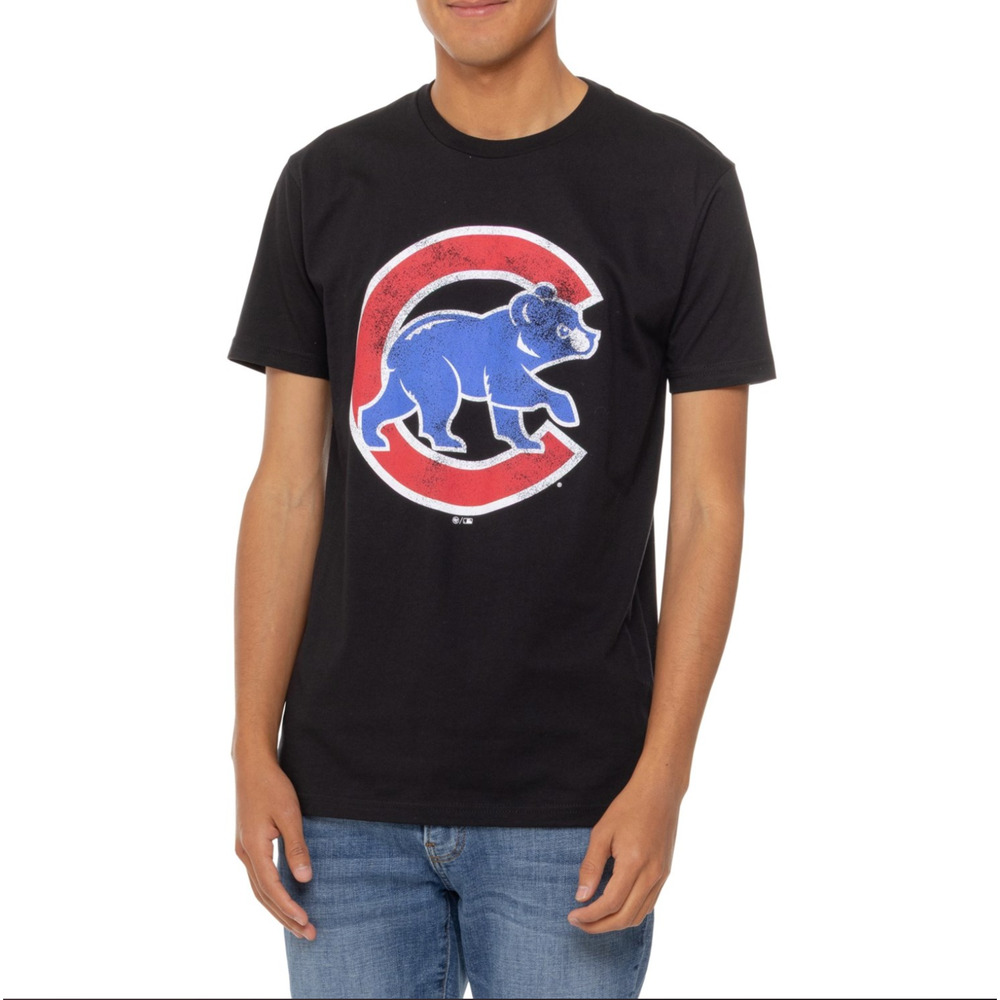 Chicago Cubs '47 Brand Jet‎ Black Super Rival T-Shirt Tee Men's XL NEW